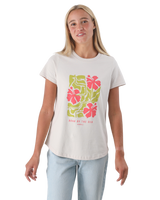 The Born by the Sea Womens Hibiscus T-Shirt in Bone