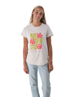 The Born by the Sea Womens Hibiscus T-Shirt in Bone