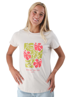 The Born by the Sea Womens Hibiscus T-Shirt in Bone