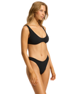 The Seafolly Womens Sea Dive High Cut Bikini Bottoms in Black