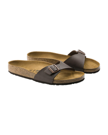 The Birkenstock Womens Madrid Birko-Flor Sandals in Dark Brown