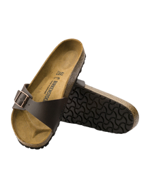 The Birkenstock Womens Madrid Birko-Flor Sandals in Dark Brown
