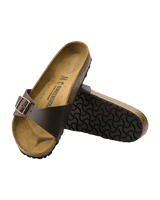 The Birkenstock Womens Madrid Birko-Flor Sandals in Dark Brown