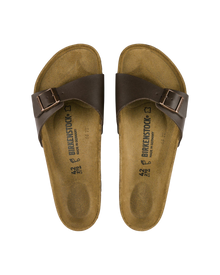 The Birkenstock Womens Madrid Birko-Flor Sandals in Dark Brown