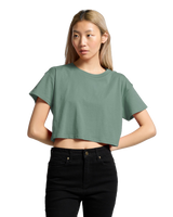 The AS Colour Womens Crop T-Shirt in Mineral
