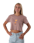 The Born by the Sea Womens Golden Hour Crop T-Shirt in Hazy Pink