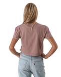 The Born by the Sea Womens Golden Hour Crop T-Shirt in Hazy Pink