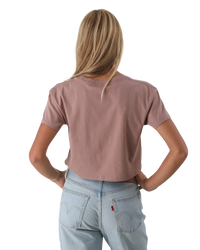 The Born by the Sea Womens Golden Hour Crop T-Shirt in Hazy Pink