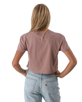 The Born by the Sea Womens Golden Hour Crop T-Shirt in Hazy Pink