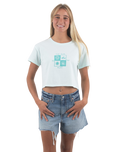 The Born by the Sea Womens Muse Crop T-Shirt in Seafoam