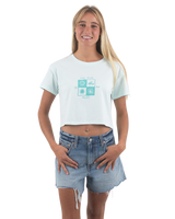 The Born by the Sea Womens Muse Crop T-Shirt in Seafoam