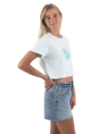 The Born by the Sea Womens Muse Crop T-Shirt in Seafoam