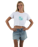 The Born by the Sea Womens Muse Crop T-Shirt in White