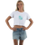 The Born by the Sea Womens Muse Crop T-Shirt in White
