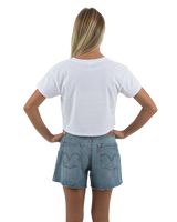 The Born by the Sea Womens Muse Crop T-Shirt in White