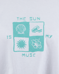 The Born by the Sea Womens Muse Crop T-Shirt in White