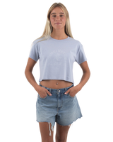 The Born by the Sea Womens Cornwall Palm T-Shirt in Powder Blue