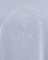 The Born by the Sea Womens Cornwall Palm T-Shirt in Powder Blue