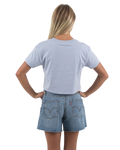 The Born by the Sea Womens Cornwall Palm T-Shirt in Powder Blue