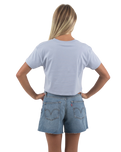 The Born by the Sea Womens Cornwall Palm T-Shirt in Powder Blue