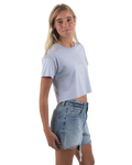 The Born by the Sea Womens Cornwall Palm T-Shirt in Powder Blue