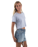 The Born by the Sea Womens Cornwall Palm T-Shirt in Powder Blue