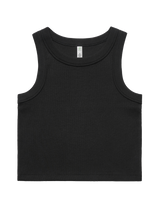 The AS Colour Womens Organic Rib Crop Vest in Black