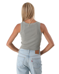 The Born by the Sea Womens Crop Vest in Eucalyptus