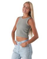 The Born by the Sea Womens Crop Vest in Eucalyptus