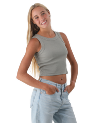 The Born by the Sea Womens Crop Vest in Eucalyptus