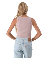 The Born by the Sea Womens Crop Vest in Hazy Pink