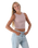The Born by the Sea Womens Crop Vest in Hazy Pink