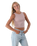 The Born by the Sea Womens Crop Vest in Hazy Pink