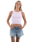 The Born by the Sea Womens Crop Vest in Orchid