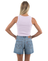 The Born by the Sea Womens Crop Vest in Orchid