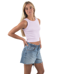 The Born by the Sea Womens Crop Vest in Orchid
