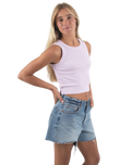 The Born by the Sea Womens Crop Vest in Orchid