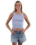 The Born by the Sea Womens Crop Vest in Powder Blue