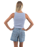 The Born by the Sea Womens Crop Vest in Powder Blue