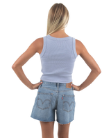 The Born by the Sea Womens Crop Vest in Powder Blue