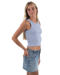 The Born by the Sea Womens Crop Vest in Powder Blue