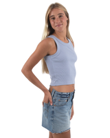 The Born by the Sea Womens Crop Vest in Powder Blue