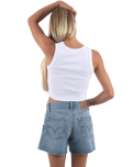 The Born by the Sea Womens Crop Vest in White