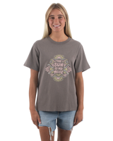 The Born by the Sea Womens Sun Is T-Shirt in Faded Grey