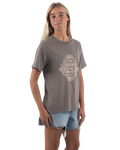 The Born by the Sea Womens Sun Is T-Shirt in Faded Grey