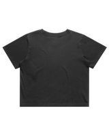 The AS Colour Womens Heavy Faded Crop T-Shirt in Faded Black