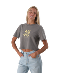 The Born by the Sea Womens Daisy T-Shirt in Faded Grey