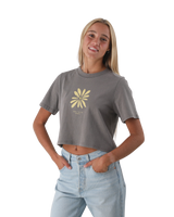 The Born by the Sea Womens Daisy T-Shirt in Faded Grey