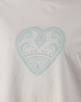 Mandala Heart Crop T-Shirt in Faded Bone