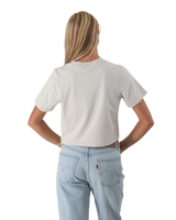 The Born by the Sea Womens Mandala Heart Crop T-Shirt in Faded Bone